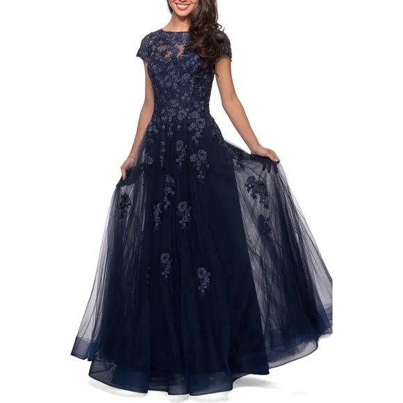 La FEMME EMBELLISHED MESH A-LINE GOWN ❤️IN STORES❤️ - Picture 2 of 5